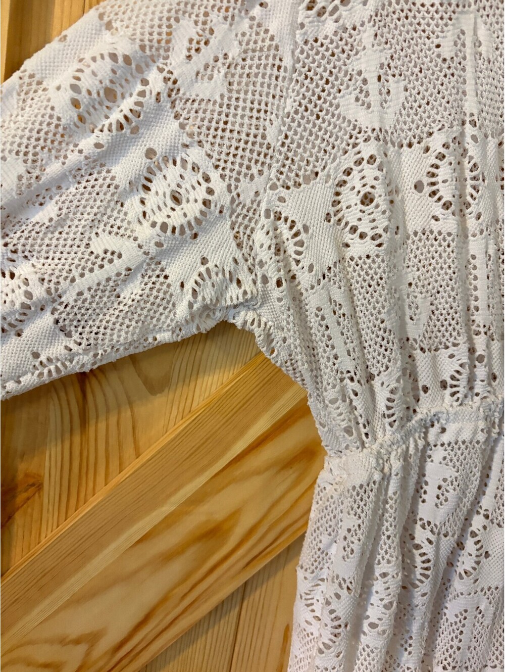 Nautica Women's White Crochet Long Sleeve Dress Size Large - Picture 3 of 12